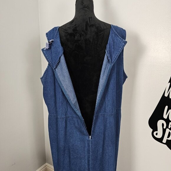 Sarin New York Vintage Boho Embroidered Top And Sleeveless Maxi Jean Dress Set - Picture 10 of 11